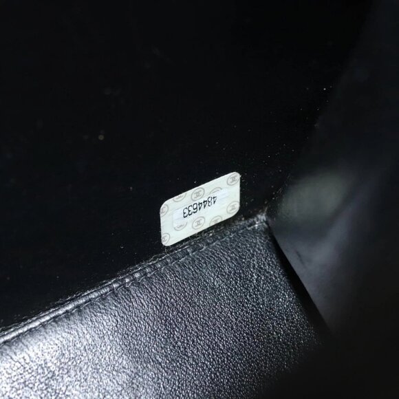 CHANEL Matelasse COCO Mark Chain Hand Bag Patent Black Silver - Picture 10 of 16